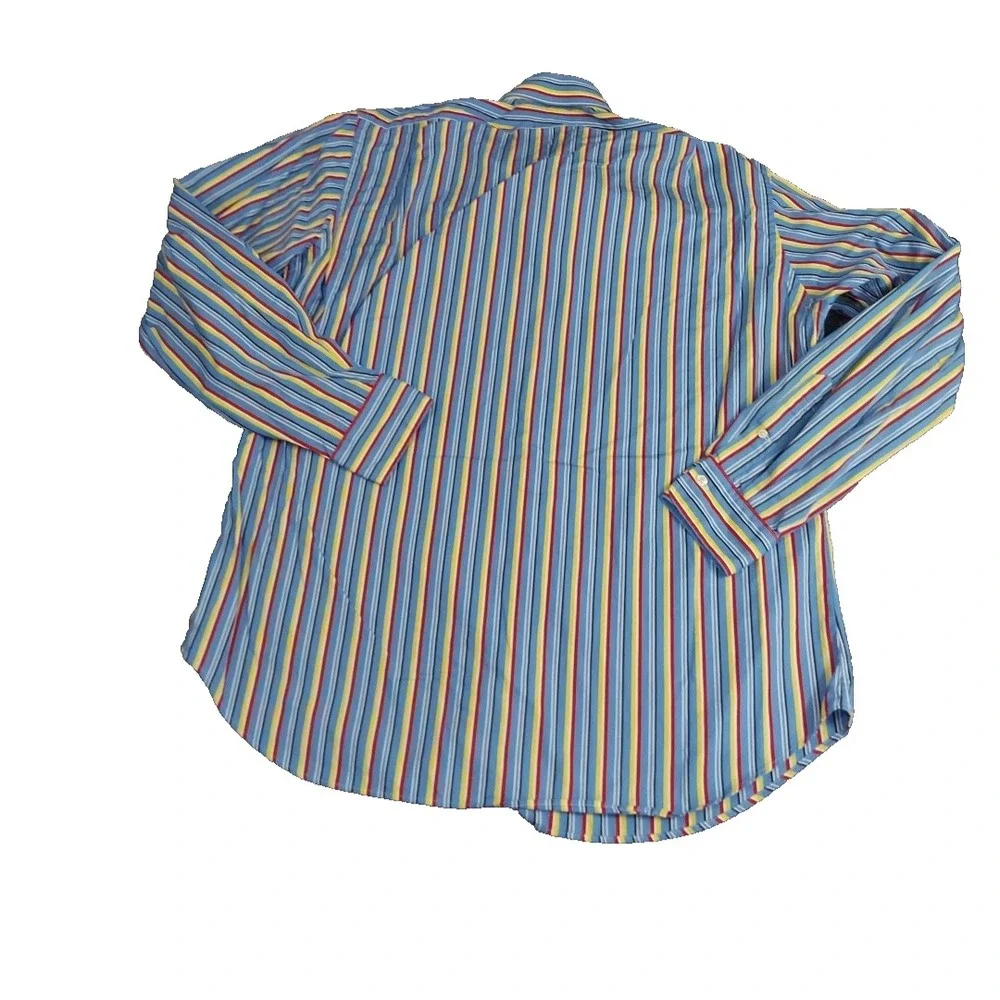 Polo Ralph Lauren Shirt Mens 17‎ Extra Large Colorful Regent Vertical Stripe L/S